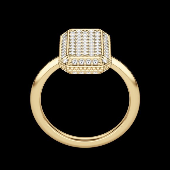 Emerald Pavé Ring - Picture 3 of 9